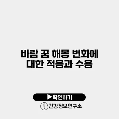 바람 꿈 해몽 변화에 대한 적응과 수용