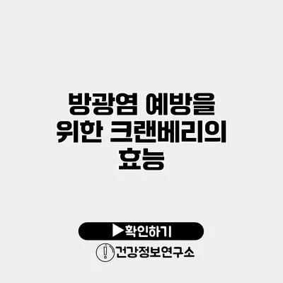 방광염 예방을 위한 크랜베리의 효능