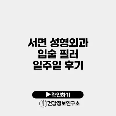 서면 성형외과 입술 필러 일주일 후기