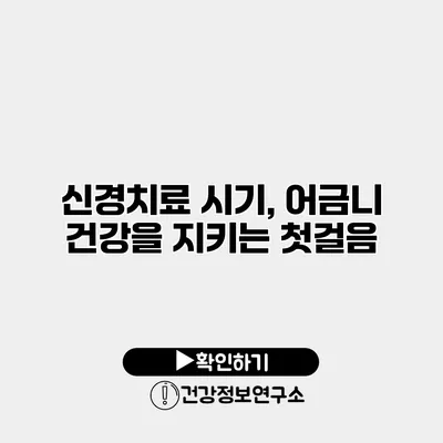 신경치료 시기, 어금니 건강을 지키는 첫걸음