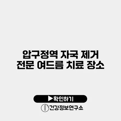 압구정역 자국 제거 전문 여드름 치료 장소
