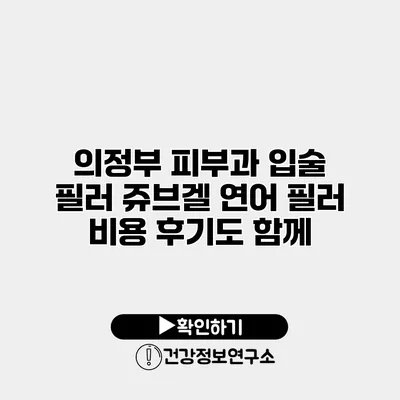 의정부 피부과 입술 필러 쥬브겔 연어 필러 비용 후기도 함께