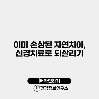 이미 손상된 자연치아, 신경치료로 되살리기
