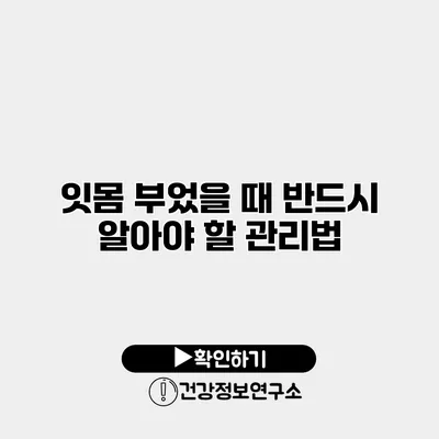 잇몸 부었을 때 반드시 알아야 할 관리법