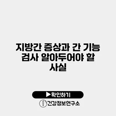지방간 증상과 간 기능 검사 알아두어야 할 사실