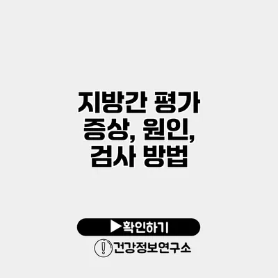 지방간 평가 증상, 원인, 검사 방법
