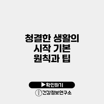 청결한 생활의 시작 기본 원칙과 팁