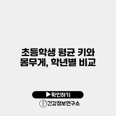 초등학생 평균 키와 몸무게, 학년별 비교