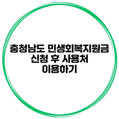 충청남도 민생회복지원금 신청 후 사용처 이용하기