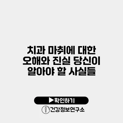 치과 마취에 대한 오해와 진실 당신이 알아야 할 사실들