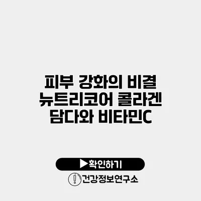 피부 강화의 비결 뉴트리코어 콜라겐 담다와 비타민C