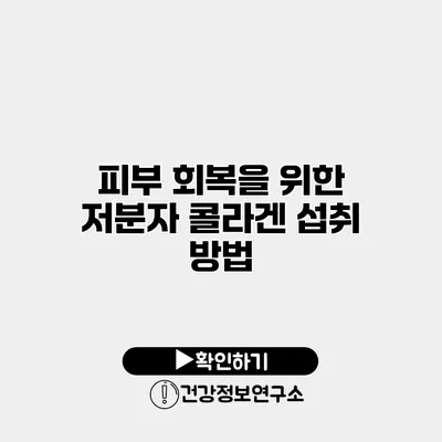 피부 회복을 위한 저분자 콜라겐 섭취 방법