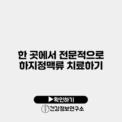 한 곳에서 전문적으로 하지정맥류 치료하기