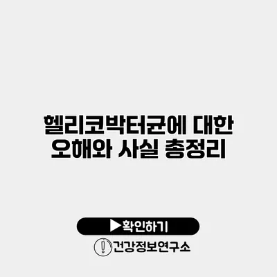 헬리코박터균에 대한 오해와 사실 총정리