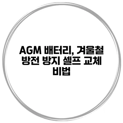 AGM 배터리, 겨울철 방전 방지 셀프 교체 비법
