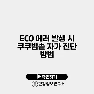 ECO 에러 발생 시 쿠쿠밥솥 자가 진단 방법