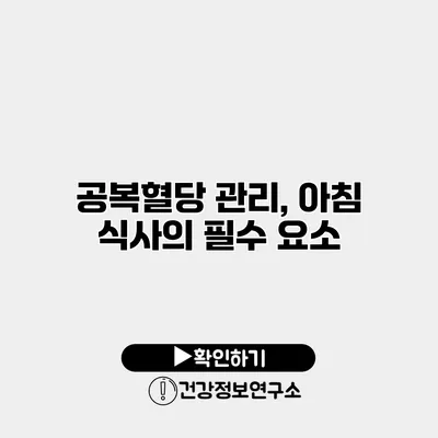 공복혈당 관리, 아침 식사의 필수 요소