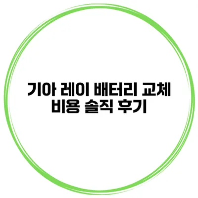 기아 레이 배터리 교체 비용 솔직 후기