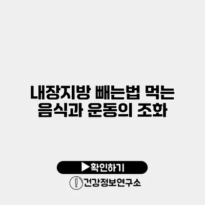 내장지방 빼는법 먹는 음식과 운동의 조화