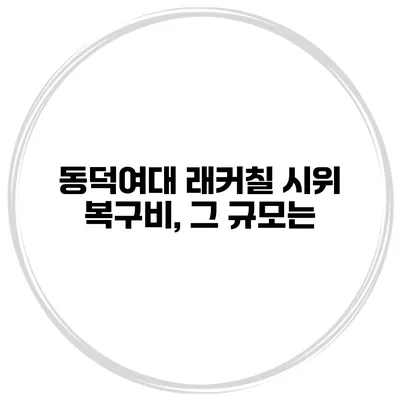 동덕여대 래커칠 시위 복구비, 그 규모는?