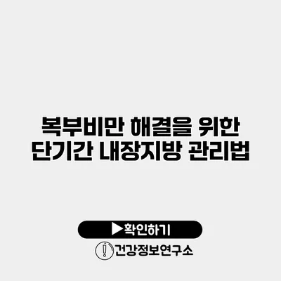 복부비만 해결을 위한 단기간 내장지방 관리법
