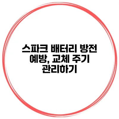 스파크 배터리 방전 예방, 교체 주기 관리하기