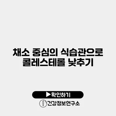 채소 중심의 식습관으로 콜레스테롤 낮추기