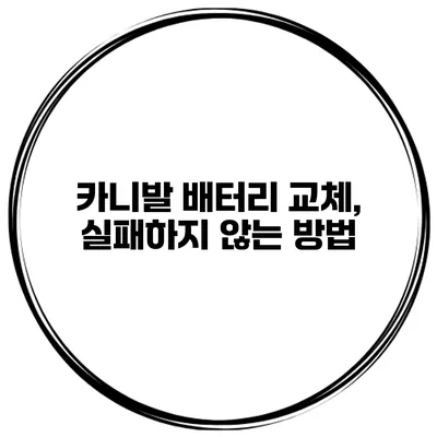 카니발 배터리 교체, 실패하지 않는 방법