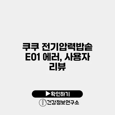 쿠쿠 전기압력밥솥 E01 에러, 사용자 리뷰