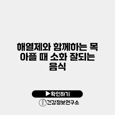 해열제와 함께하는 목 아플 때 소화 잘되는 음식