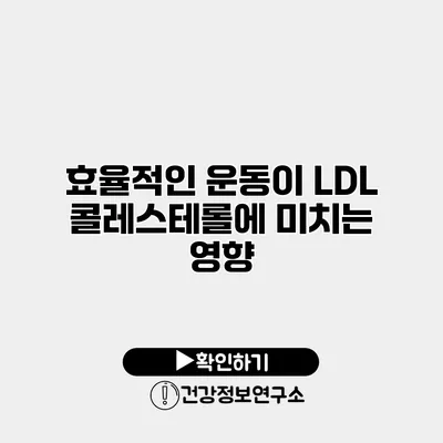 효율적인 운동이 LDL 콜레스테롤에 미치는 영향